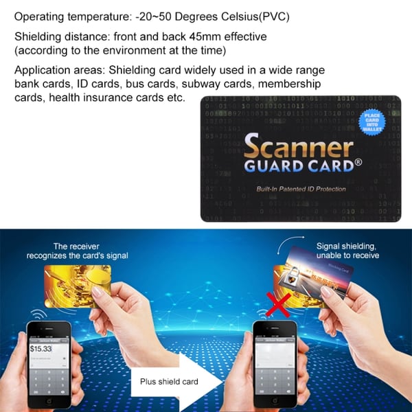 Skimming Blocker kort - RFID beskyttelse - Skimmingsbeskyttelse tegnebog