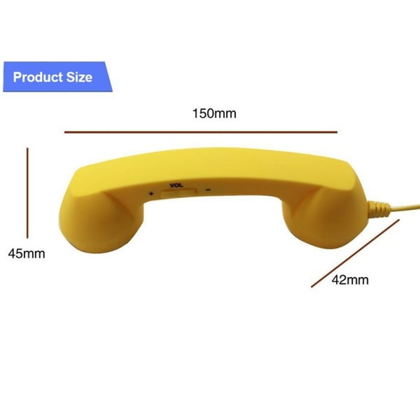 Retro telefonhåndsett  3,5 mm  – Svart