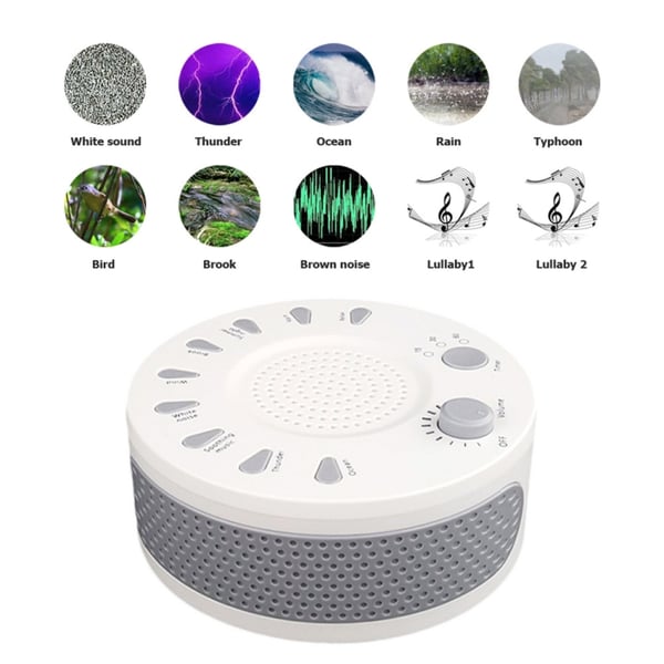 Sleep Easy White Noise Machine, jossa on 9 rentouttavaa äänitilaa