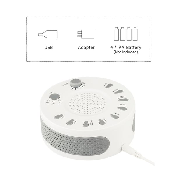 Sleep Easy White Noise Machine, jossa on 9 rentouttavaa äänitilaa