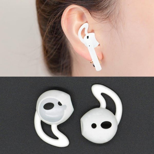 Silikon-earhooks för Apple AirPods - Vita