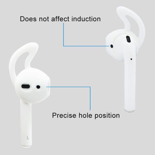 Silikonørekroker for Apple AirPods - Hvit