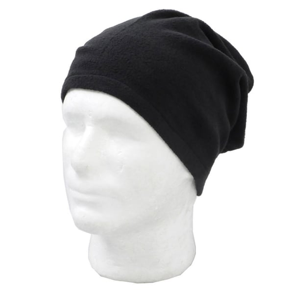 Halsvarmer / skjerf med fleece og løpesnor - Svart