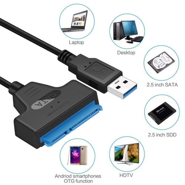 Adapter SATA til USB 3.0 med høj overførselshastighed