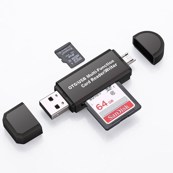 2-in-1-muistikortinlukija USB / MicroUSB