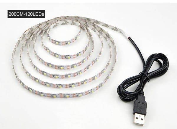 USB-drevet TV-lys 5 meter - varmhvit