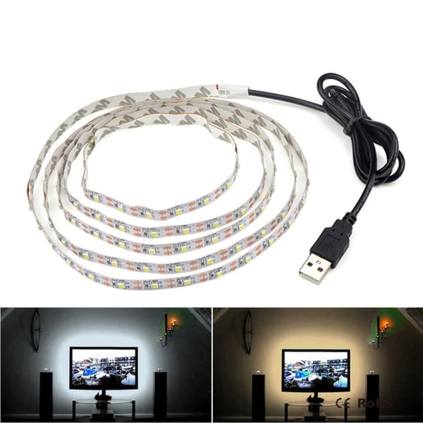 USB-drevet TV-lys 5 meter - varmhvit USB-drevet TV-lys 5 meter - varmhvit