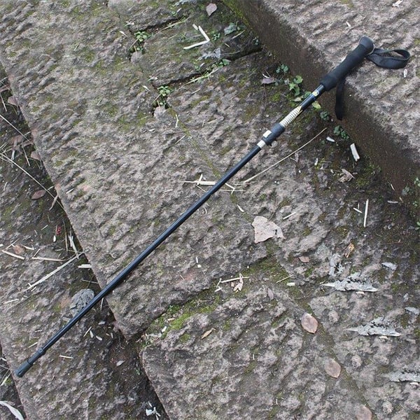 Hopfällbar gångstav / justerbar vandringsstav 106–125 cm / promenadstav i aluminium / teleskopstav