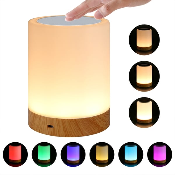 Stemningsfull bordlampe med berøring, flere lysmoduser og dimmefunksjon