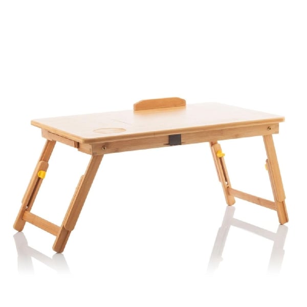 Foldbart laptopbord i bambus til laptop og tablet - bakkebord til seng og sofa