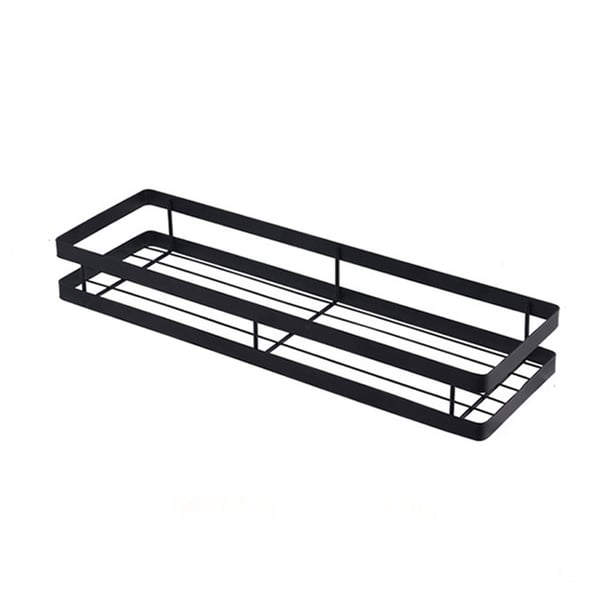 Väggmonterad kryddhylla 35 cm i svart metall / kryddhållare / kökshylla vägg