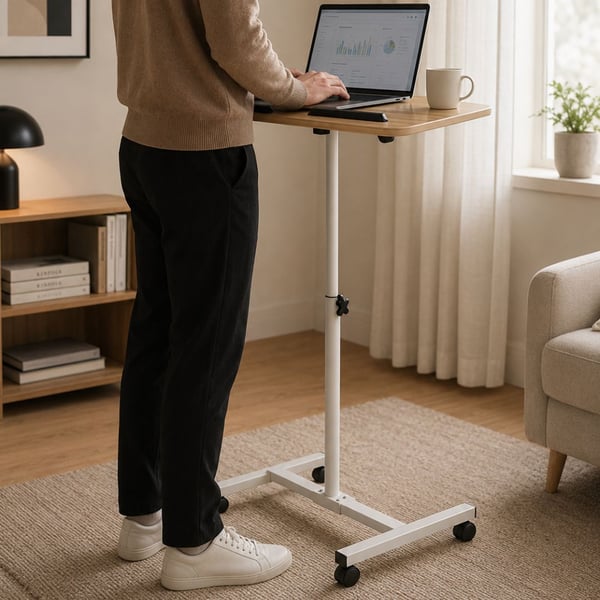 Hev- og senkbart laptopbord med hjul