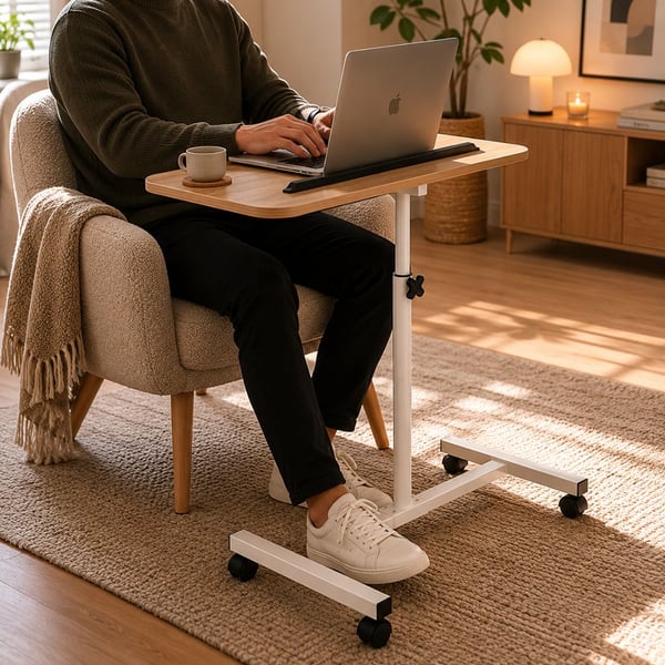 Hev- og senkbart laptopbord med hjul