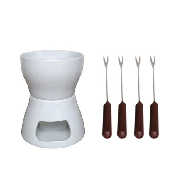 Chokoladefonduesæt med 4 gafler – fondue til chokolade og dessert