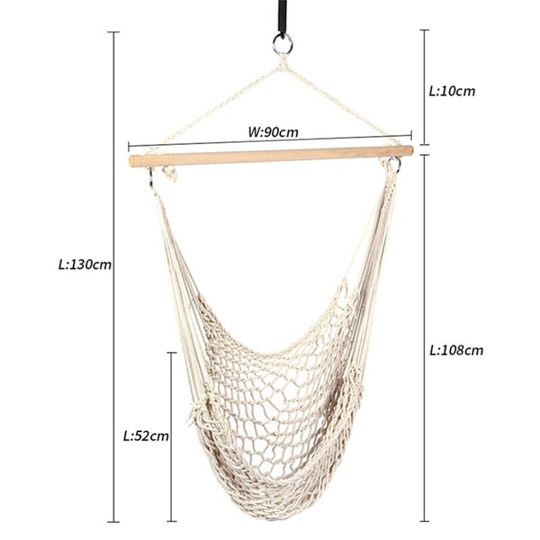 Hængestol til terrasse og have 130 x 90 cm / hængekøjestol / indendørs hængestol