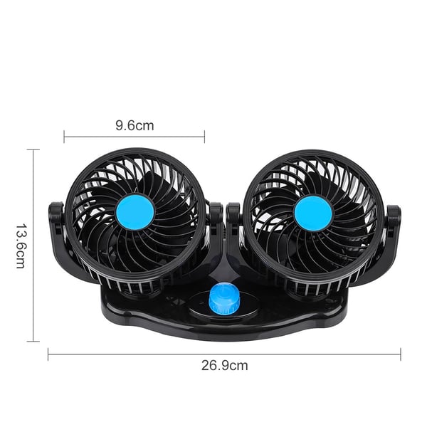 Kabineventilator til bil 12 V / bilventilator / dobbeltventilator til køligere kabine i biler uden klimaanlæg