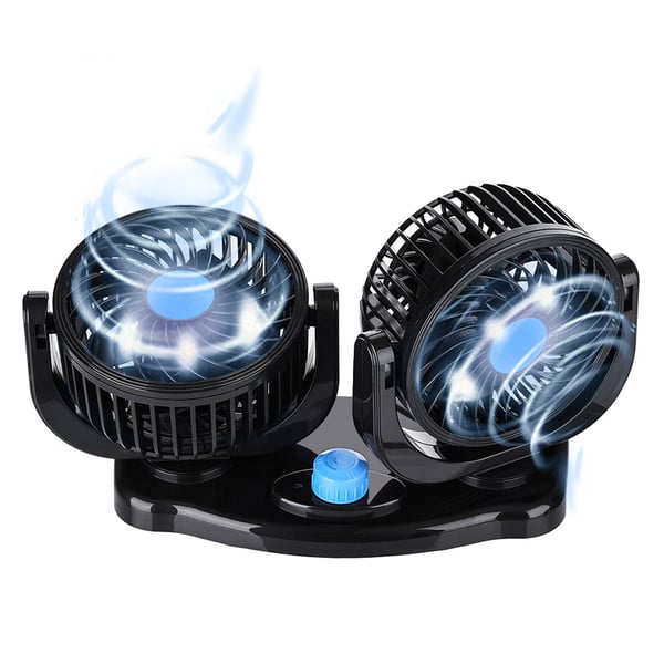 Kabineventilator til bil 12 V / bilventilator / dobbeltventilator til køligere kabine i biler uden klimaanlæg