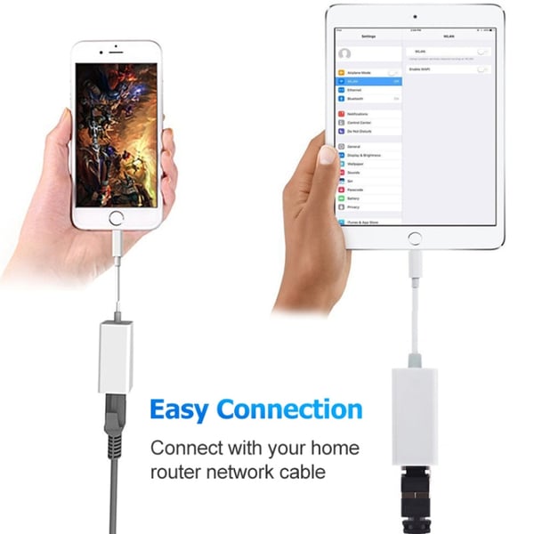 Lightning til Ethernet-adapter for iPhone og iPad - for iOS 14 og tidligere