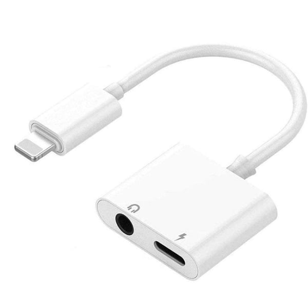 Opladnings- og hovedtelefonadapter - Lightning til 3,5 mm og Lightning-port til samtidig musik og opladning