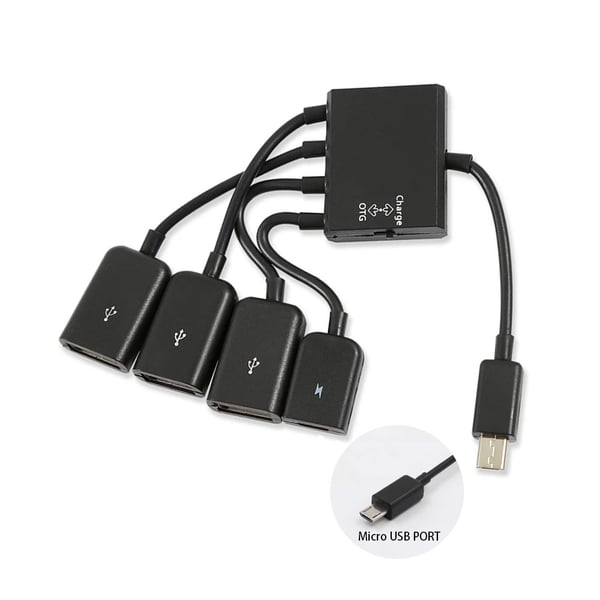 Micro-USB OTG -sovitin / USB-keskitin 3 portilla / micro-USB-hubi / USB-sovitin latausportilla Micro-USB OTG -sovitin / USB-keskitin 3 portilla / micro-USB-hubi / USB-sovitin latausportilla