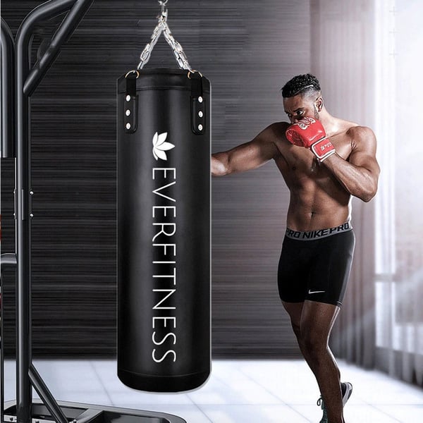 Boxningssäck 80 cm ofylld / sandsäck för träning / boxsäck hemma / träningssäck med kedjor