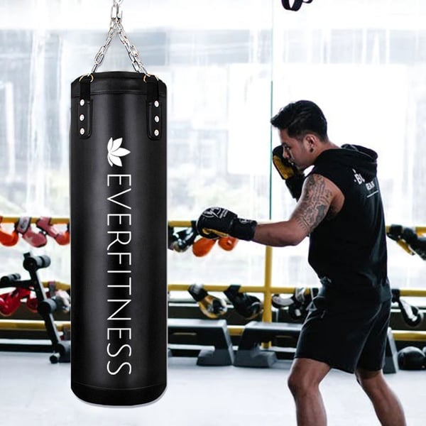 Everfitness boxningssäck 35 kg / hängande träningssäck för boxning / sandsäck för hemmagym