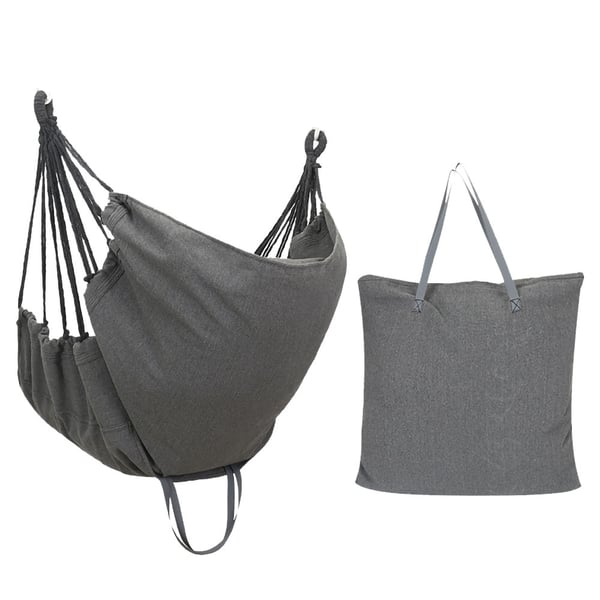 Hängstol mörkgrå 100 x 130 cm / hängande stol för uteplats / hammockstol med rep / avkopplingsstol
