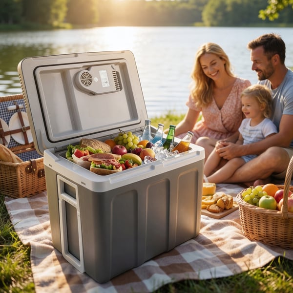 Sähköinen jäähdytin 40L, jossa on 230V ja 12V liitäntä