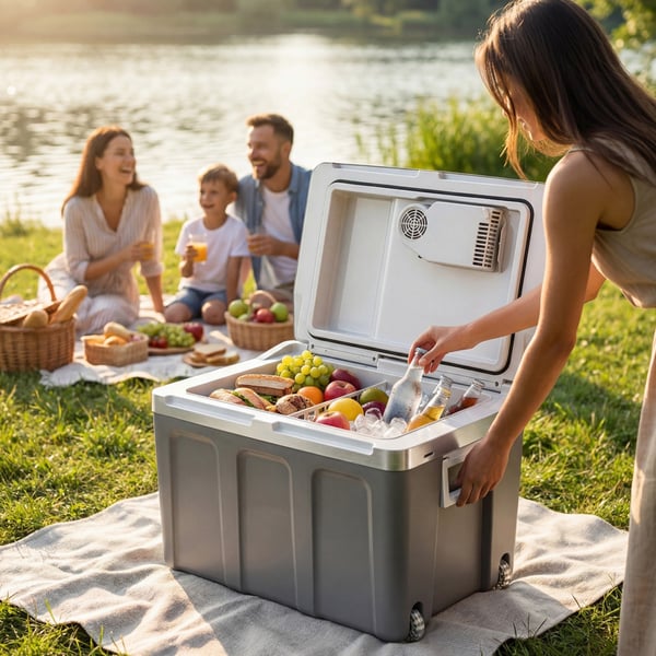 Sähköinen jäähdytin 40L, jossa on 230V ja 12V liitäntä
