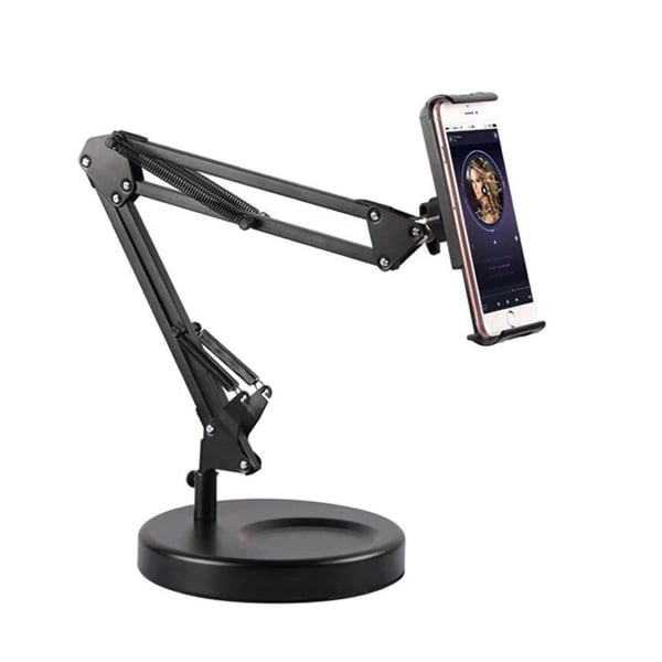 Universal smartphoneholder til bordplade med bøjelig arm og 360 graders rotation