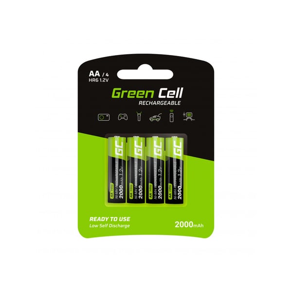 Green Cell Oppladbare AA 2000mAh- 4-pakning Green Cell Oppladbare AA 2000mAh- 4-pakning