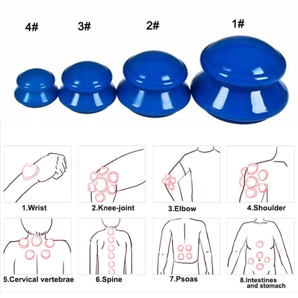 Massagekoppar 4-pack / koppningskoppar / silikonkoppar för massage / cuppingkoppar