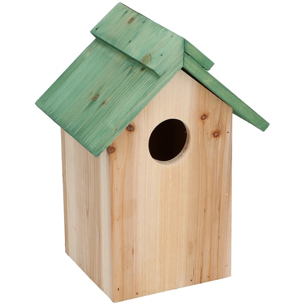 Vejrbestandigt fuglehus 24 cm med oplukkeligt tag – trygt redested for småfugle