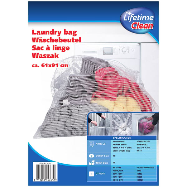 Lifetime Clean tvättpåse 61x91cm / meshpåse för fintvätt / skyddspåse för underkläder