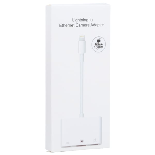 iPhone-adapter til USB + 1000M Ethernet + lynnedslag