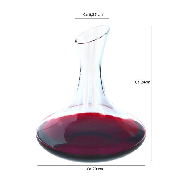Alpina vinkaraffel 1780 ml / dekanteringskaraffel i glas / karaffel til iltning af vin / vinbelufter