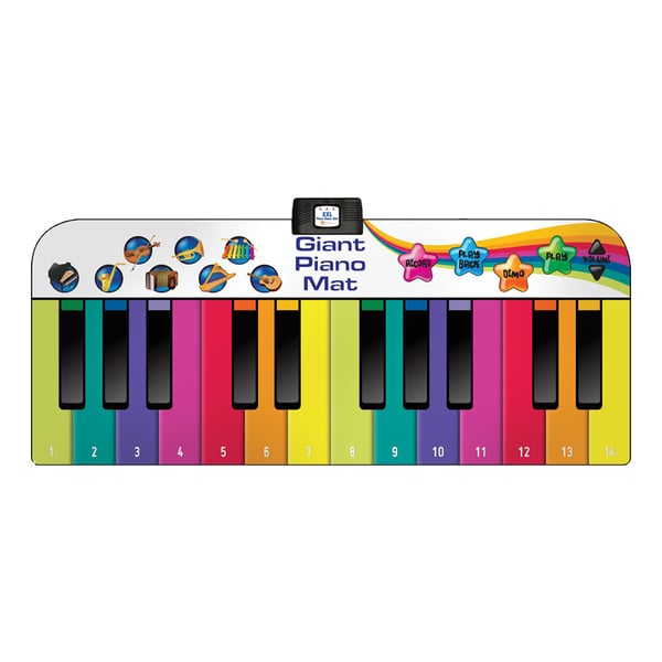 Stor pianomåtte – Step-To-Play-måtte med 8 instrumentlyde og optagefunktion