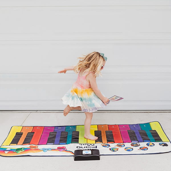 Stor pianomåtte – Step-To-Play-måtte med 8 instrumentlyde og optagefunktion