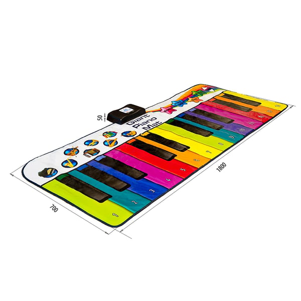 Stor pianomåtte – Step-To-Play-måtte med 8 instrumentlyde og optagefunktion