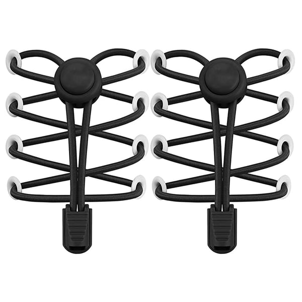 Elastisk skolisse med snor - Svart