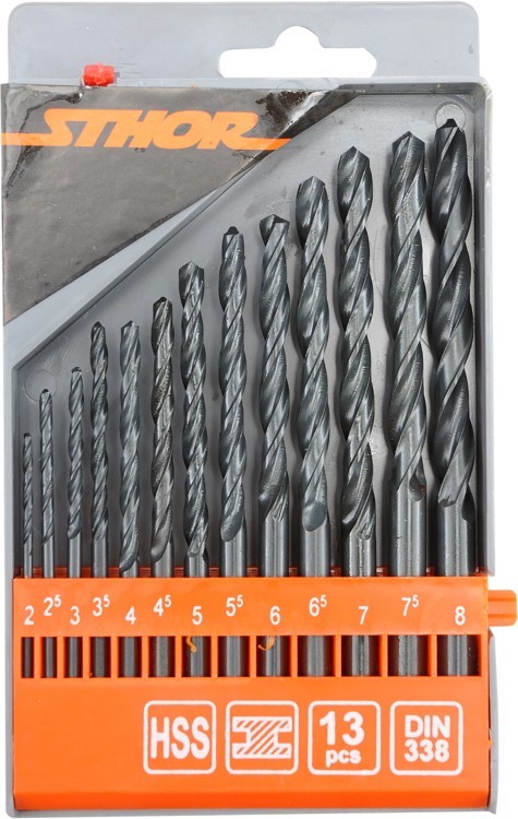 STHOR HSS metallborr 2,0-8,0 mm 13-delat set STHOR HSS metallborr 2,0-8,0 mm 13-delat set