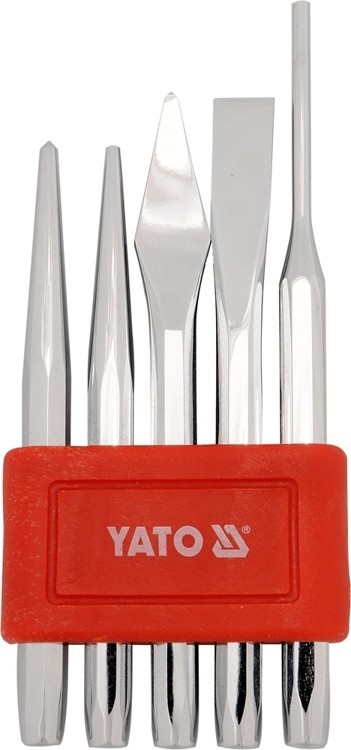 Mejsler og slagjern, sæt med 5 YT-4695 YATO