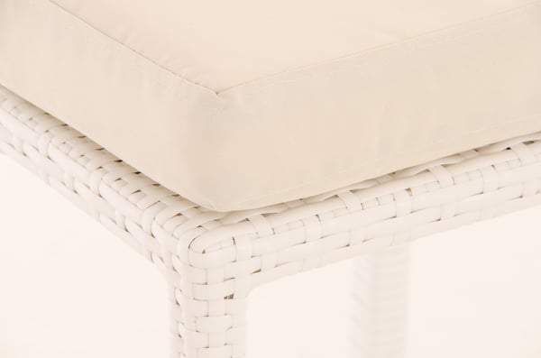 Utomhus-Barstol Mari med sittdyna | Polyrattan bardstol med fotstöd | Benny-stol med 75 cm sitthöjd