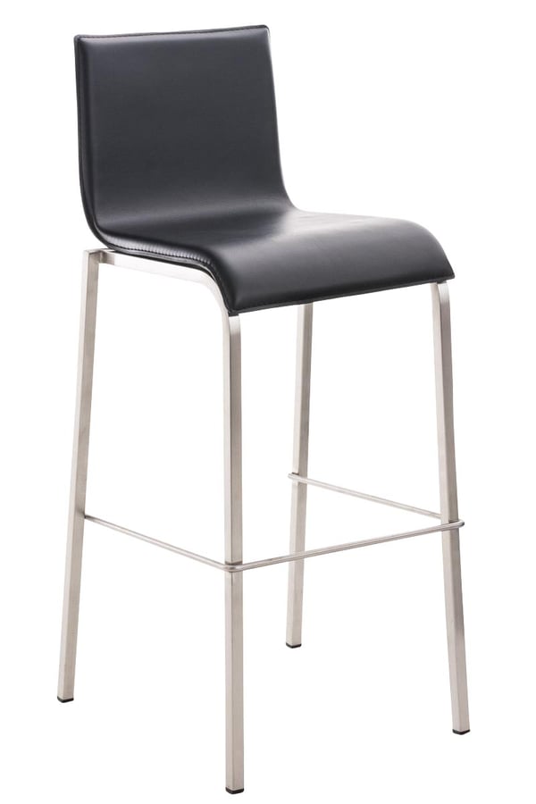 Barstol Avola I Barstol Med Konstläderklädsel Och Rostfritt Stålstativ I Pall Med Fotstöd Och 78 CM Sitthöjd