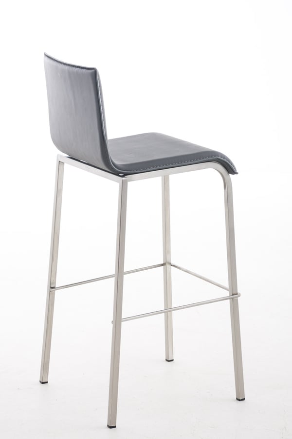 Barstol Avola I Barstol Med Konstläderklädsel Och Rostfritt Stålstativ I Pall Med Fotstöd Och 78 CM Sitthöjd