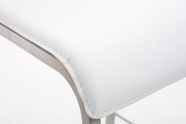 Barstol Avola I Barstol Med Konstläderklädsel Och Rostfritt Stålstativ I Pall Med Fotstöd Och 78 CM Sitthöjd