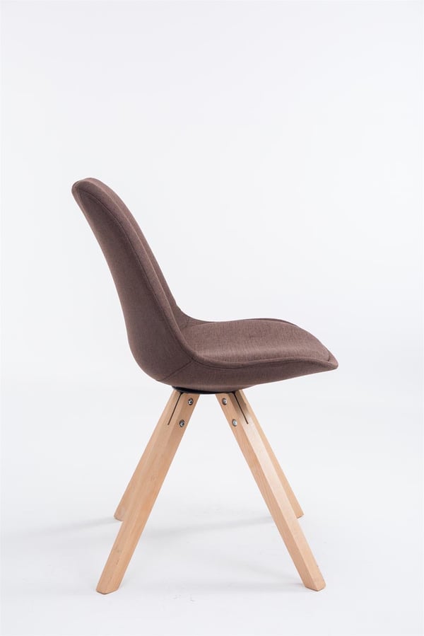 Retro-stol Toulouse Square med tygklädsel och högkvalitativ sittdyna | Stol med stabil träram | Sitthöjd 48 cm