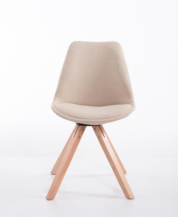 Retro-stol Toulouse Square med tygklädsel och högkvalitativ sittdyna | Stol med stabil träram | Sitthöjd 48 cm