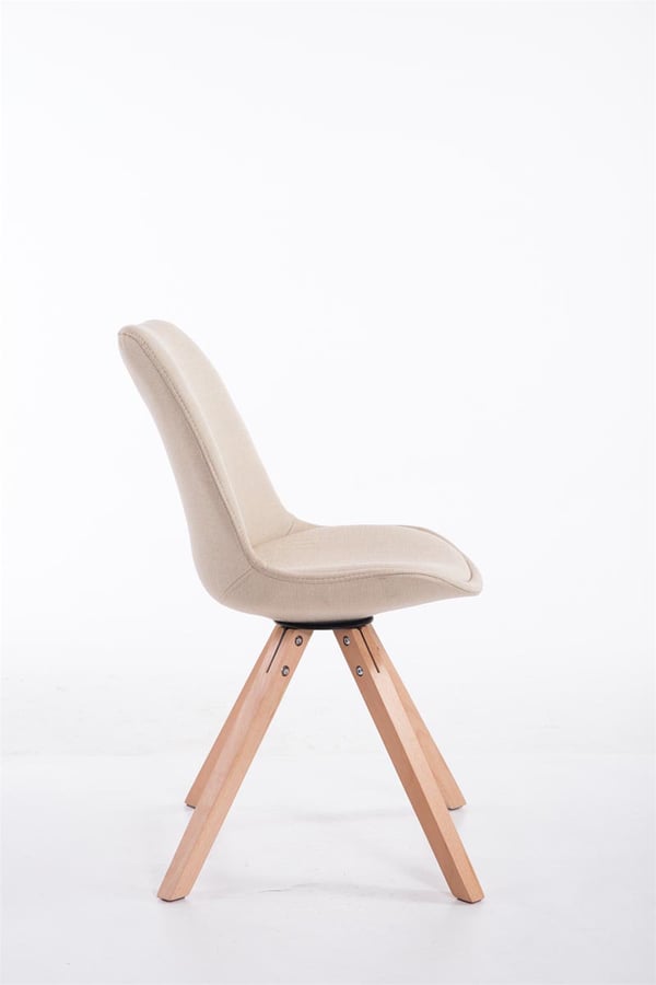 Retro-stol Toulouse Square med tygklädsel och högkvalitativ sittdyna | Stol med stabil träram | Sitthöjd 48 cm