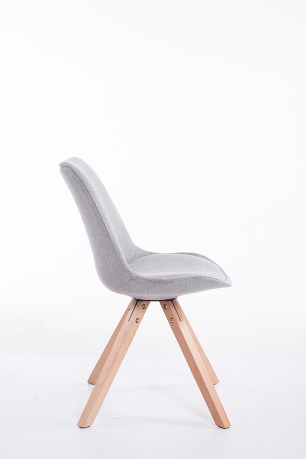 Retro-stol Toulouse Square med tygklädsel och högkvalitativ sittdyna | Stol med stabil träram | Sitthöjd 48 cm